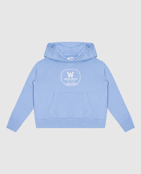 Woolrich Дитяче блакитне худі з принтом логотипа CFWKSW0188FRUT3719
