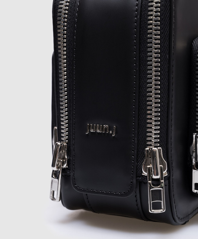 Juun.j Черная кожаная сумка с логотипом JW41D4WMD5 изображение 4