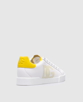 Dolce&Gabbana Білі шкіряні кросівки Portofino з логотипом CK2277AV066