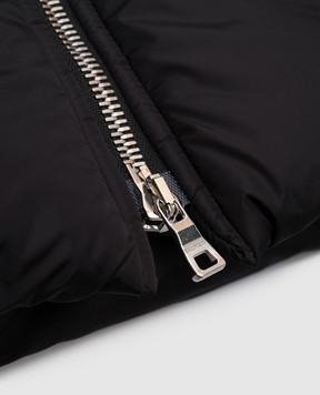Balmain Детская черная куртка с контрастным принтом логотипа BV2R40N0118410