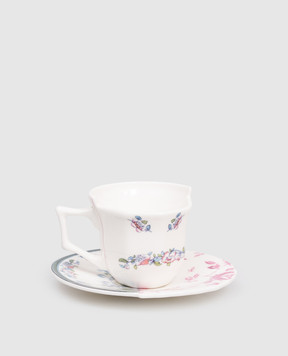 SELETTI Белый фарфоровый кофе набор Leonia с чашкой и блюдцем 09742