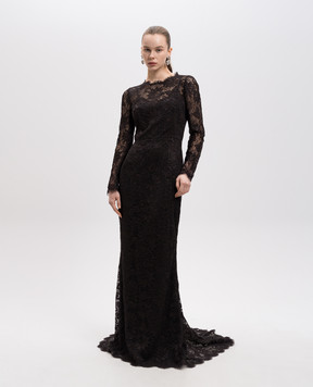 Dolce&Gabbana Коричневое платье из кружева F6YN8ZFLMSF