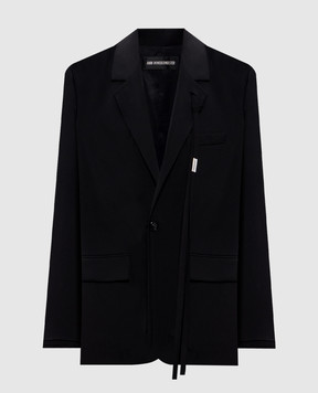 Ann Demeulemeester Чорний двобортний жакет Elin з вовни B0013157FA646