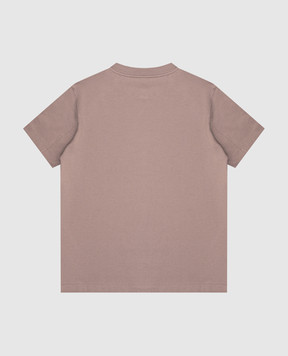 Brunello Cucinelli Дитяча коричнева футболка з принтом B0B13T165A
