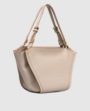 Gianni Chiarini Бежева шкіряна сумка-тоут Bloom BS11796RNGDBLTU