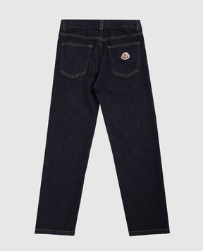 Moncler ENFANT Дитячі сині джинси з нашивкою логотипа K29542A000035974Q
