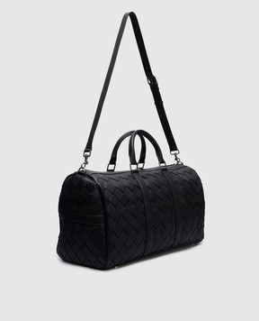 Bottega Veneta Чорна шкіряна дорожня сумка Cabin Duffle 795287V4G31