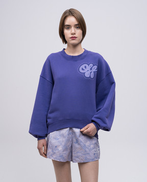 Off-White Фіолетовий світшот з принтом логотипа OWBA075S25FLE003