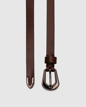 Brunello Cucinelli Коричневий шкіряний пояс M0VLXC128P