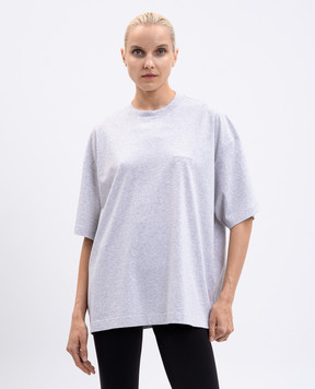 Vetements Сіра меланжева футболка з вишивкою логотипа UH76TR100Gw