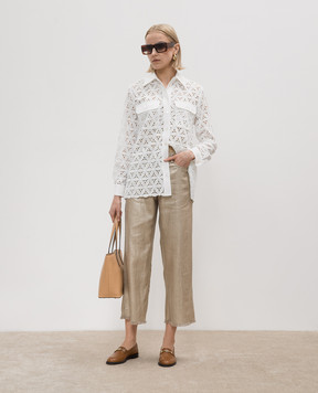 Max Mara Бежевые брюки BOUQUET из льна BOUQUET