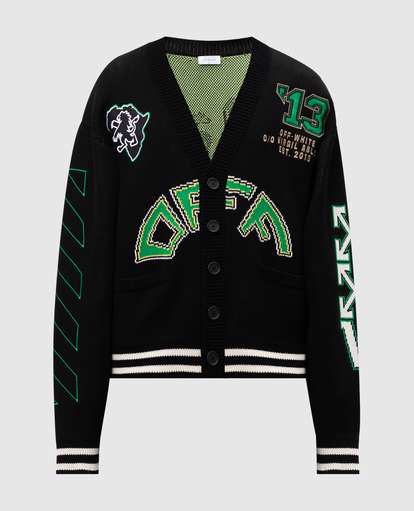 

Черный кардиган с тканым узором crocodile varsity, Кардиганы