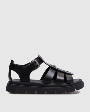 Versace Детские черные кожаные сандалии Medusa 10179051A001383438