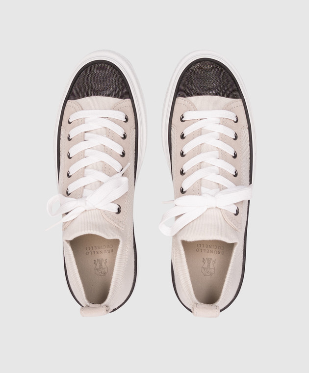 Brunello Cucinelli Сірі кеди з ланцюжком моніль MZ35G2650 зображення 4