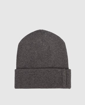 Brunello Cucinelli Сіра шапка з кашеміру з відворотом M12163199