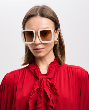 Anna-Karin Karlsson Білі сонцезахисні окуляри Beaming Sky з покриттям золота 24 карат S2115212