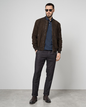 Cashmere&Whiskey Синее поло из шерсти MU7622318465RI