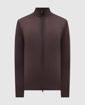 Canali Коричневий кардиган з вовни MK01149C0022