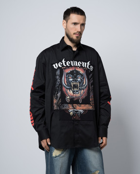 Vetements Чорна сорочка Motorhead з принтом логотипа UE64SH240B
