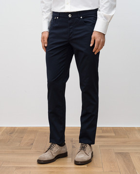 Brunello Cucinelli Синие джинсы с кожаным патчем логотипа M289LI1780