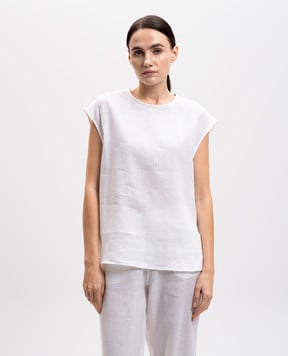 Asceno Білий топ Dasha з льону T034F06C02