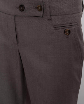 Brunello Cucinelli Сірі штани з вовни та шовку M0W07P6443y