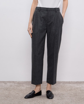 Brunello Cucinelli Серые штаны Baggy из шерсти и кашемира MD588P8632