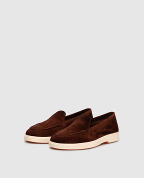 Santoni Коричневые замшевые лоферы WUYA71876TISSAEA