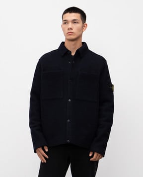 Stone Island Синя утеплена сорочка з вовни K2S155100058S0IN1