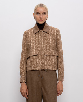 Max Mara Коричнева куртка VIBORG в брендовий візерунок VIBORG