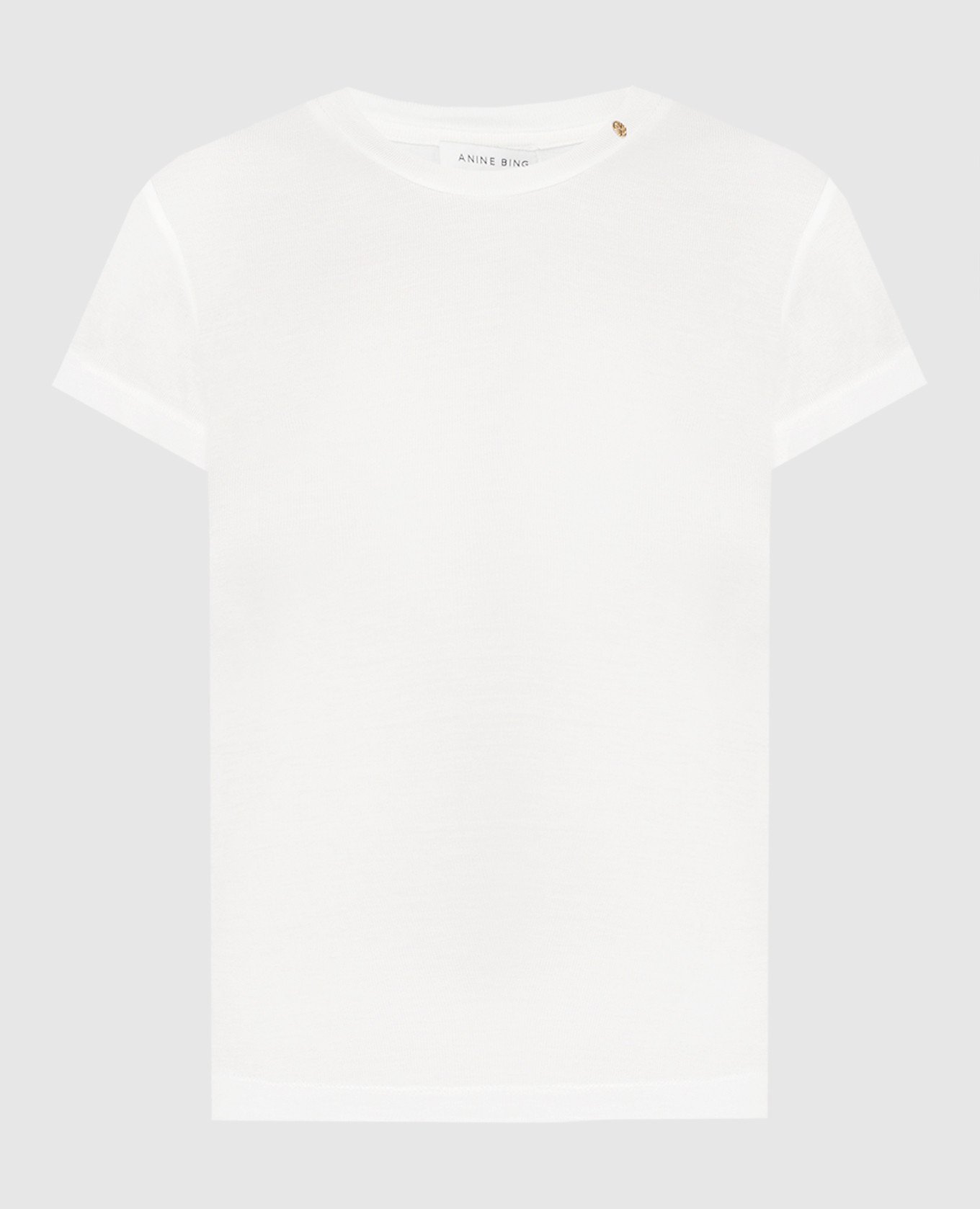Белая футболка Amani с кашемиром с металлическим логотипом.