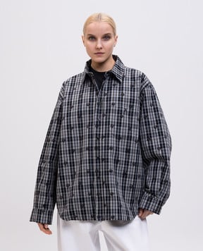 Vetements Сіра куртка в стилі сорочки в клітинку UA66SH460Nw