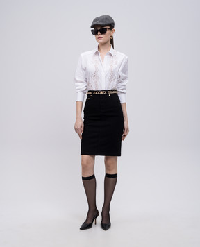 Dolce&Gabbana Чорна джинсова спідниця з логотипом F4C14DG8MM5