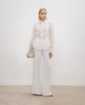 Ermanno Scervino Белая блуза с кружевом D442K319EHL