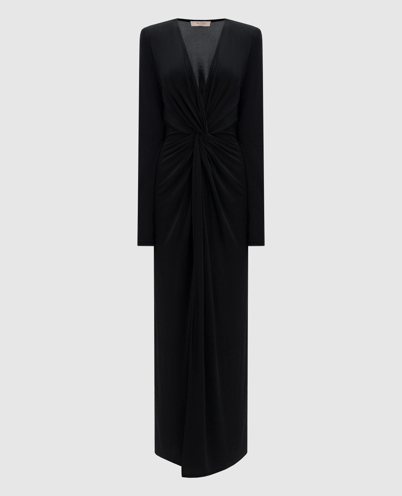 

Черное платье с драпировкой, Черный, Вечерние платья