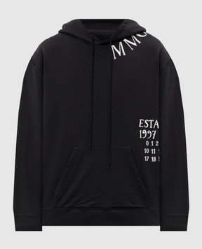 Maison Margiela MM6 Черные худи с контрастным принтом логотипа SH0GU0026M25012