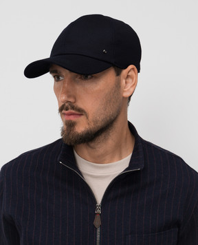 Canali Синяя кепка из шерсти YA00030H060