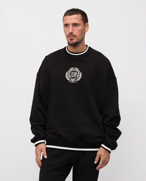 Dolce&Gabbana Чорний світшот з вишивкою логотипа G9BIQZHU7DU