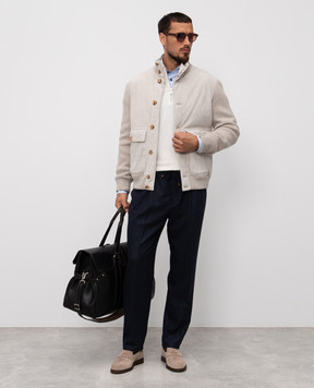 Brunello Cucinelli Брюки синие из шерсти M038PE1710
