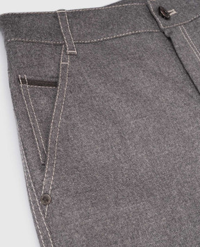 Brunello Cucinelli Дитячі сірі штани кльош з вовною BB122P240C