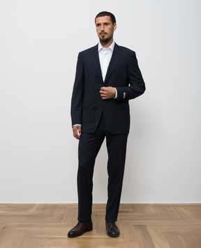 Canali Синий костюм из шерсти в клетку BR058061228019