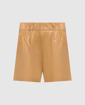 Brunello Cucinelli Бежевые кожаные шорты MPB1SP1347y