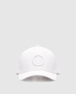 Stone Island Дитяча біла кепка з вишивкою емблеми логотипа K1S169100912S0065