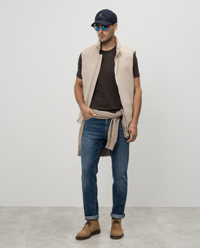 Brunello Cucinelli Синие джинсы  с вышивкой логотипа M283PD3210