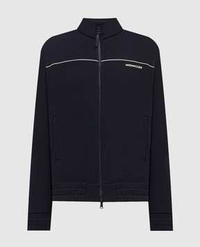 Moncler Синяя спортивная куртка с логотипом K20918G0002789B3P