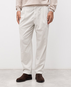 Brunello Cucinelli Білі вельветові штани M280US2480