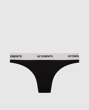 Vetements Чорні трусики-тонг з логотипом WH76UN150BW
