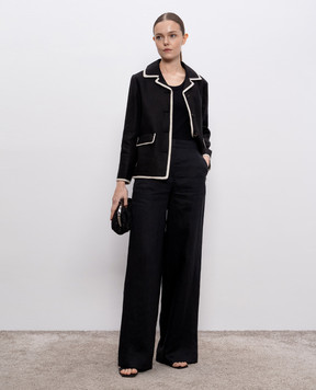 Max Mara Черные брюки GARIBO из льна GARIBO