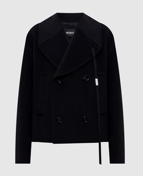 Ann Demeulemeester Чорне укорочене двобортне пальто Ulrica з вовни і кашеміру B0013160FA229