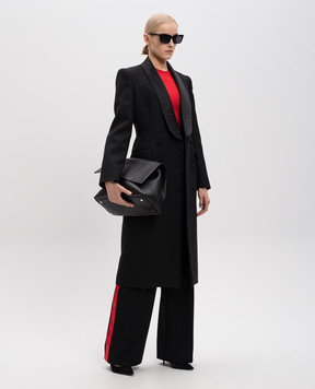 WARDROBE.NYC Чорне двобортне пальто з вовни та шовку W5084F24WO